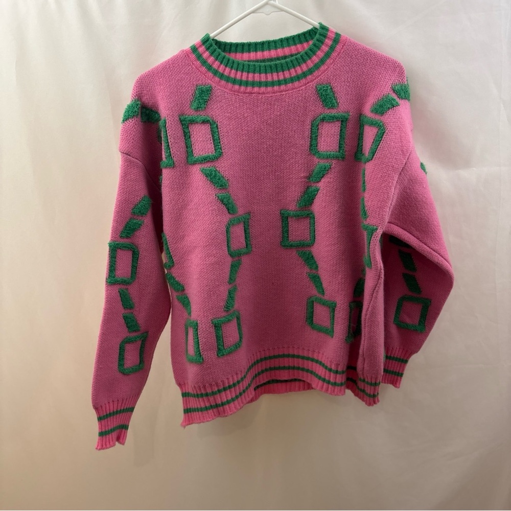 Alpha Kappa Alpha AKA Colors Sweater Thick And Comfy Sz Medium College Divine 9